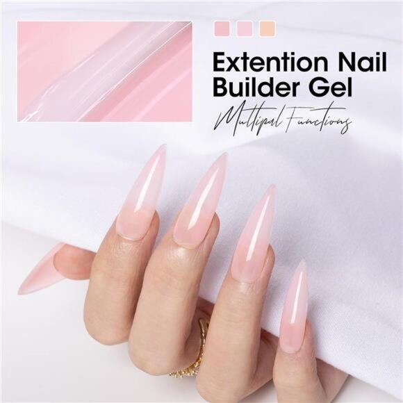 Professional Extension Poly Gel Soak Off UV Builder Gel Set Acrylic Nail Kit - Picture 4 of 8